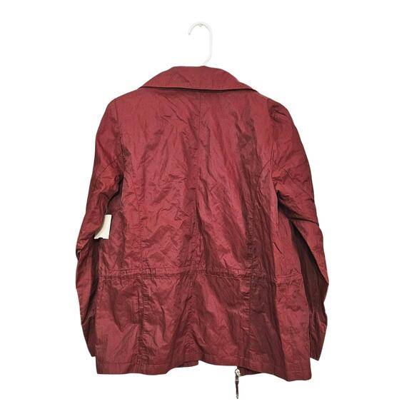 NWT Coldwater Creek Womens Anorak Zip Raincoat Jacket Coat Sz Small 4/6 Burgundy - Picture 2 of 11